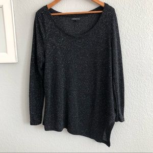 Lane Bryant Black Asymmetrical Sparkle Sweater